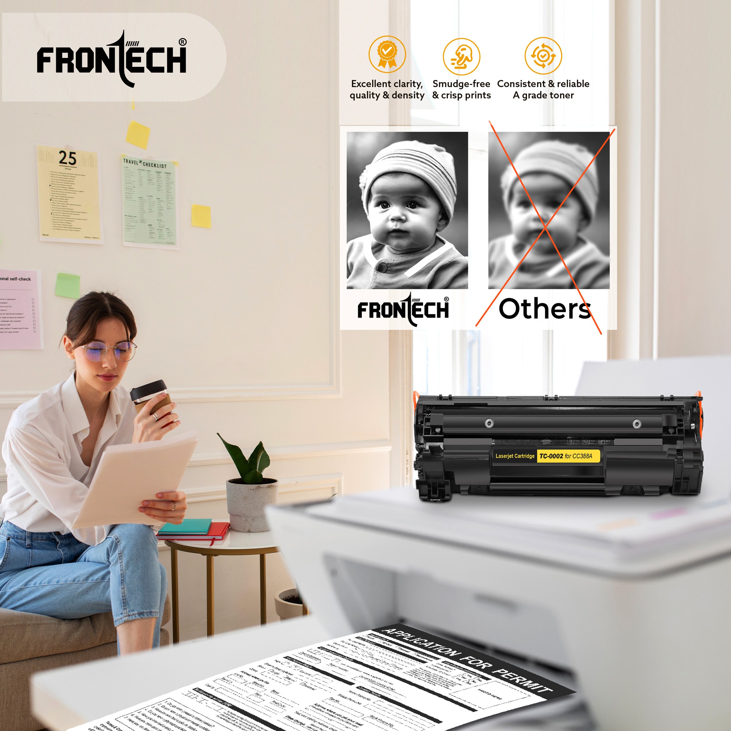 Frontech CC388A Toner Cartridge | Compatible with HP LaserJet P1007-MFP M226 Series (TC-0002) Frontech CC388A Toner Cartridge | Compatible with HP LaserJet P1007-MFP M226 Series (TC-0002)